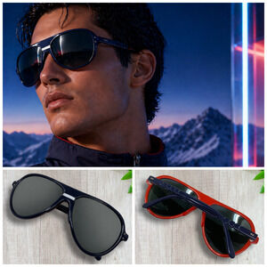Vintage 1970's Style Eyes Japan 0620 PP Red & Navy Sport Ski Sunglasses